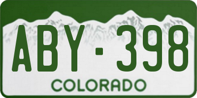 CO license plate ABY398