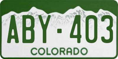 CO license plate ABY403
