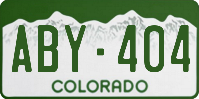 CO license plate ABY404