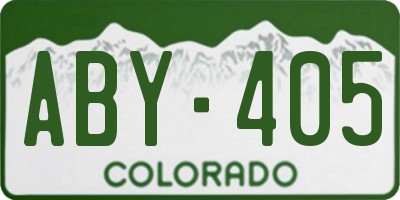 CO license plate ABY405