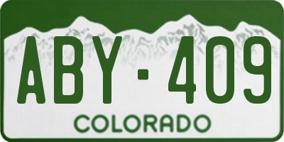 CO license plate ABY409