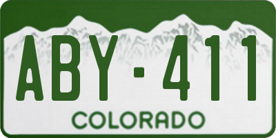 CO license plate ABY411