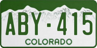 CO license plate ABY415