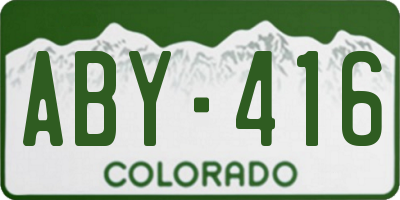 CO license plate ABY416