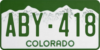 CO license plate ABY418