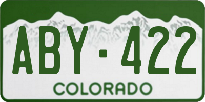 CO license plate ABY422