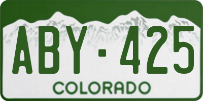 CO license plate ABY425