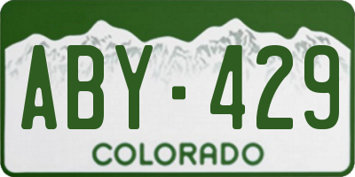 CO license plate ABY429