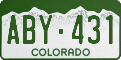 CO license plate ABY431