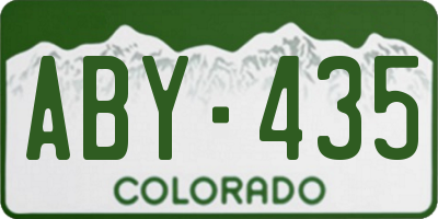 CO license plate ABY435