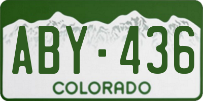CO license plate ABY436