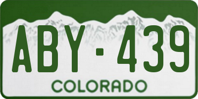 CO license plate ABY439