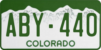 CO license plate ABY440