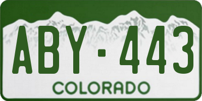 CO license plate ABY443