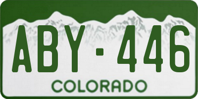 CO license plate ABY446