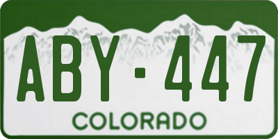 CO license plate ABY447