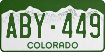 CO license plate ABY449