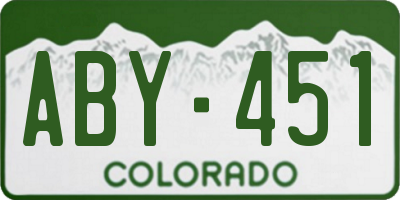 CO license plate ABY451