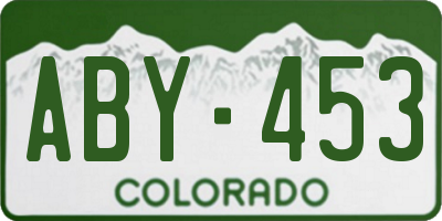 CO license plate ABY453
