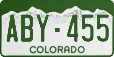 CO license plate ABY455