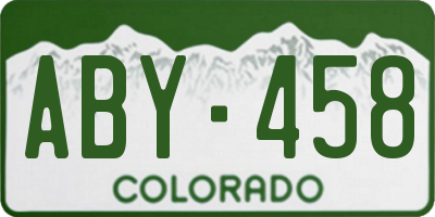 CO license plate ABY458