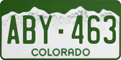 CO license plate ABY463