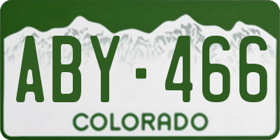 CO license plate ABY466