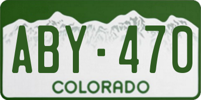CO license plate ABY470