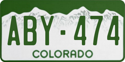 CO license plate ABY474