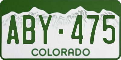 CO license plate ABY475