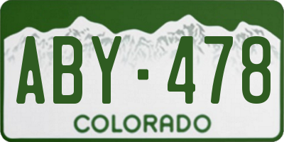 CO license plate ABY478