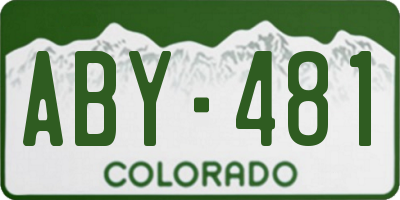 CO license plate ABY481