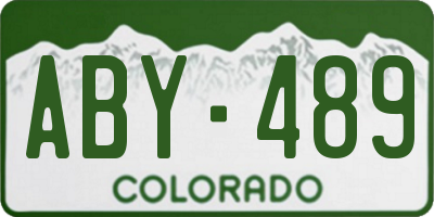 CO license plate ABY489