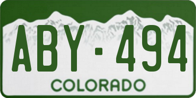 CO license plate ABY494
