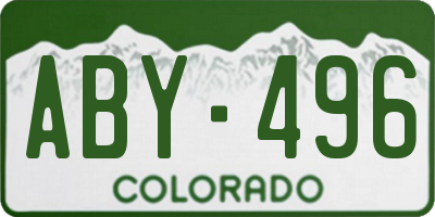 CO license plate ABY496