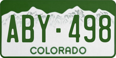 CO license plate ABY498