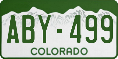 CO license plate ABY499
