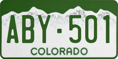 CO license plate ABY501