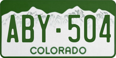 CO license plate ABY504