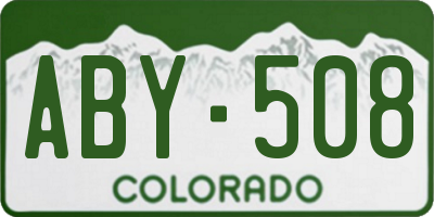 CO license plate ABY508