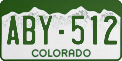 CO license plate ABY512
