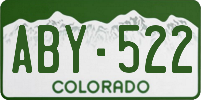 CO license plate ABY522