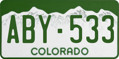 CO license plate ABY533