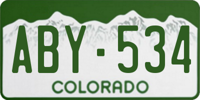 CO license plate ABY534