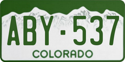 CO license plate ABY537