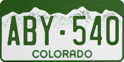 CO license plate ABY540