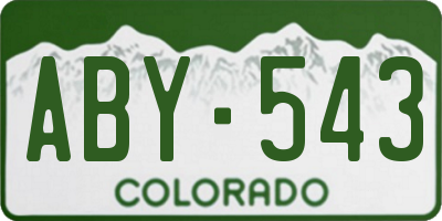CO license plate ABY543