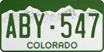 CO license plate ABY547