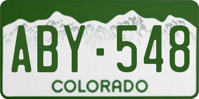 CO license plate ABY548