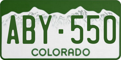 CO license plate ABY550